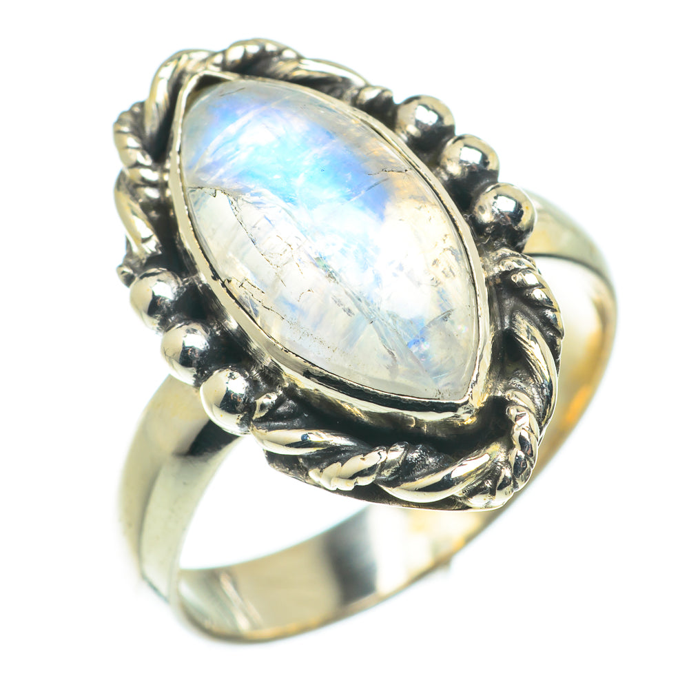 Rainbow Moonstone Rings handcrafted by Ana Silver Co - RING66033