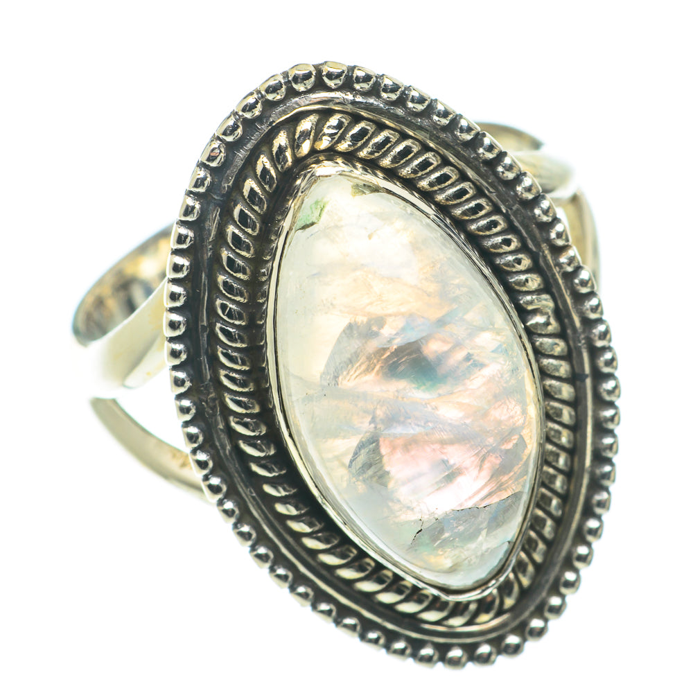 Rainbow Moonstone Rings handcrafted by Ana Silver Co - RING66084