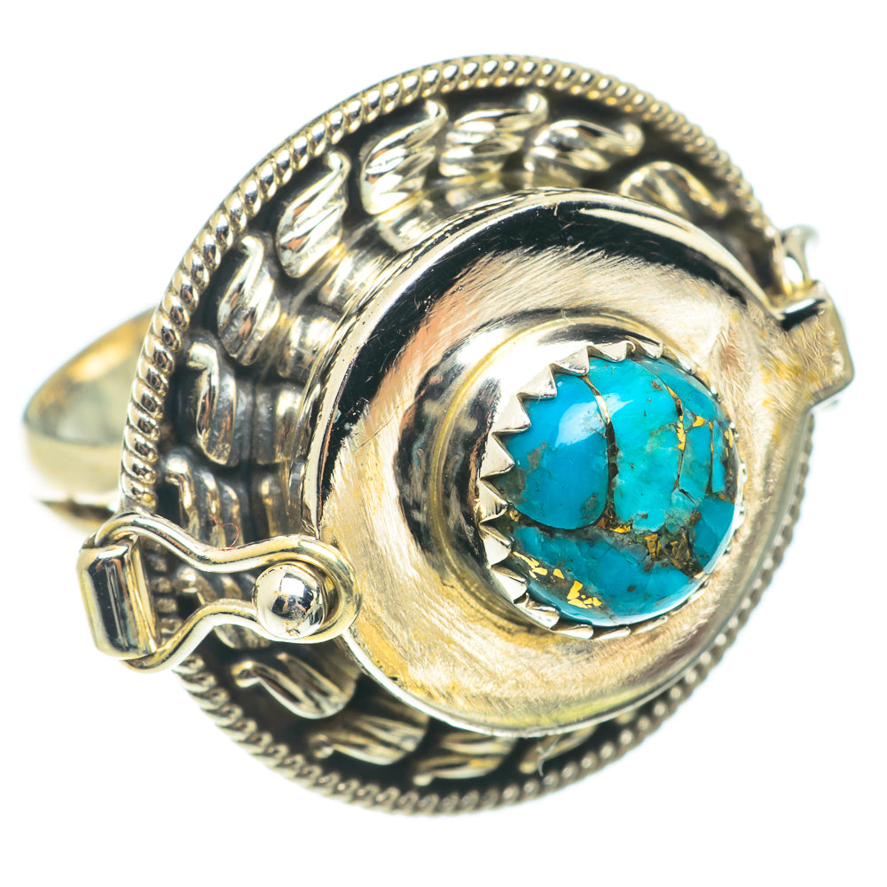 Blue Copper Composite Turquoise Rings handcrafted by Ana Silver Co - RING66145