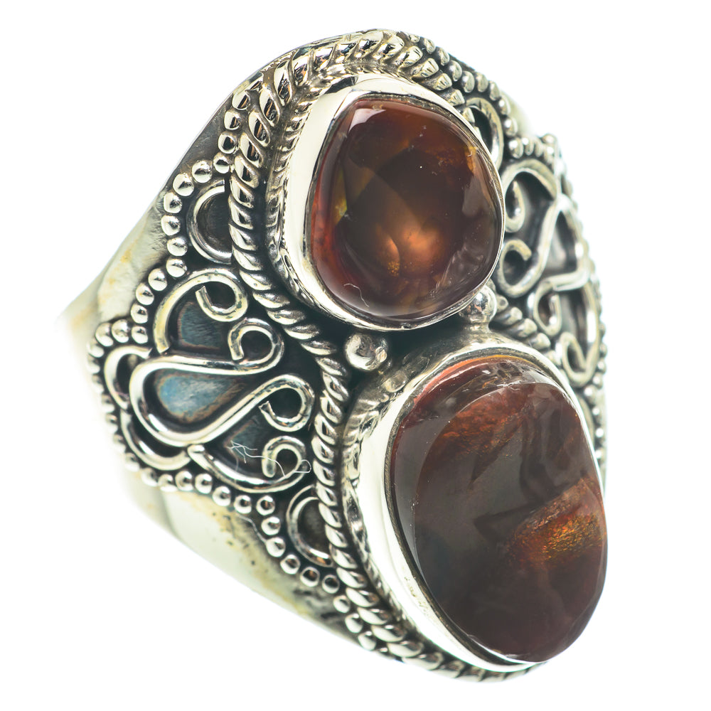 Mexican Fire Agate Rings handcrafted by Ana Silver Co - RING66176