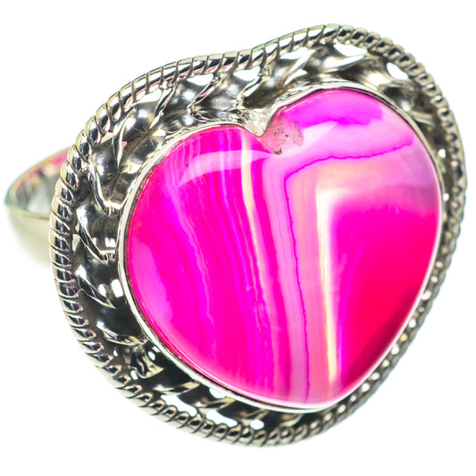 Pink Botswana Agate Rings handcrafted by Ana Silver Co - RING66194