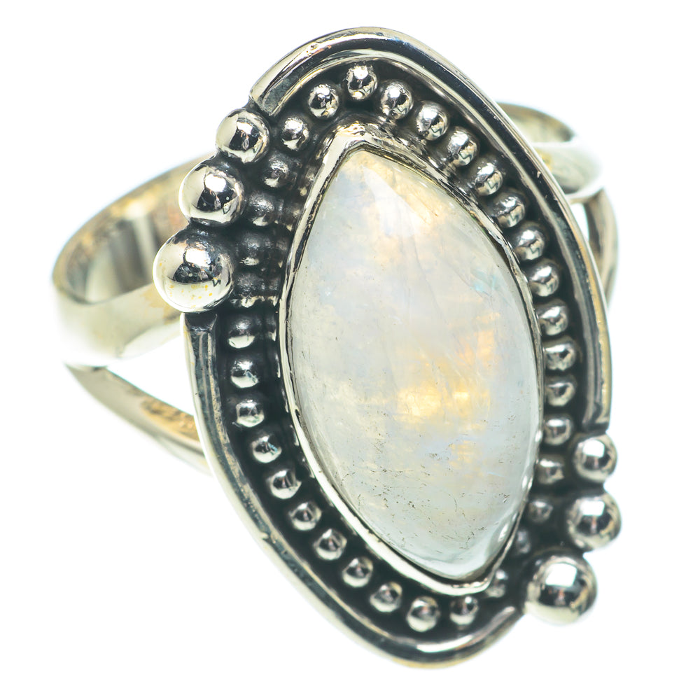 Rainbow Moonstone Rings handcrafted by Ana Silver Co - RING66204