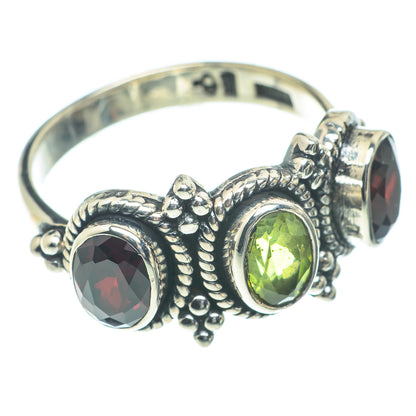 Peridot, Garnet Rings handcrafted by Ana Silver Co - RING66206