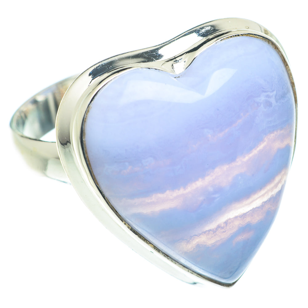 Blue Lace Agate Rings handcrafted by Ana Silver Co - RING66240