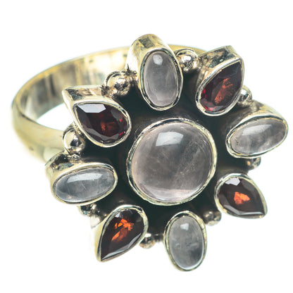 Moonstone, Garnet Rings handcrafted by Ana Silver Co - RING66242
