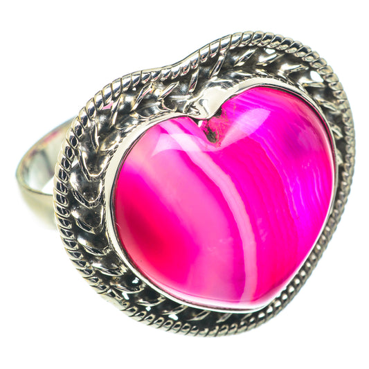 Pink Botswana Agate Rings handcrafted by Ana Silver Co - RING66325