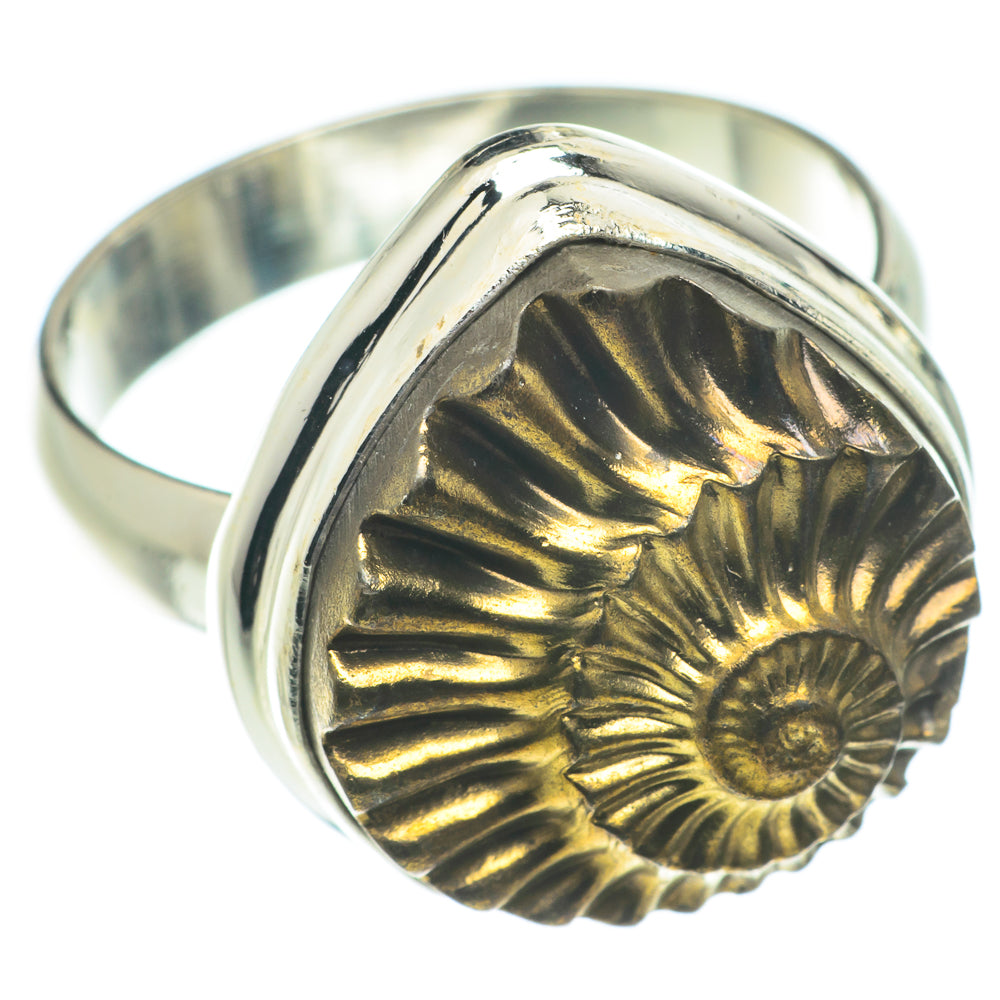 Pyrite Fossil Rings handcrafted by Ana Silver Co - RING66326