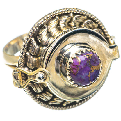 Purple Copper Composite Turquoise Rings handcrafted by Ana Silver Co - RING66379