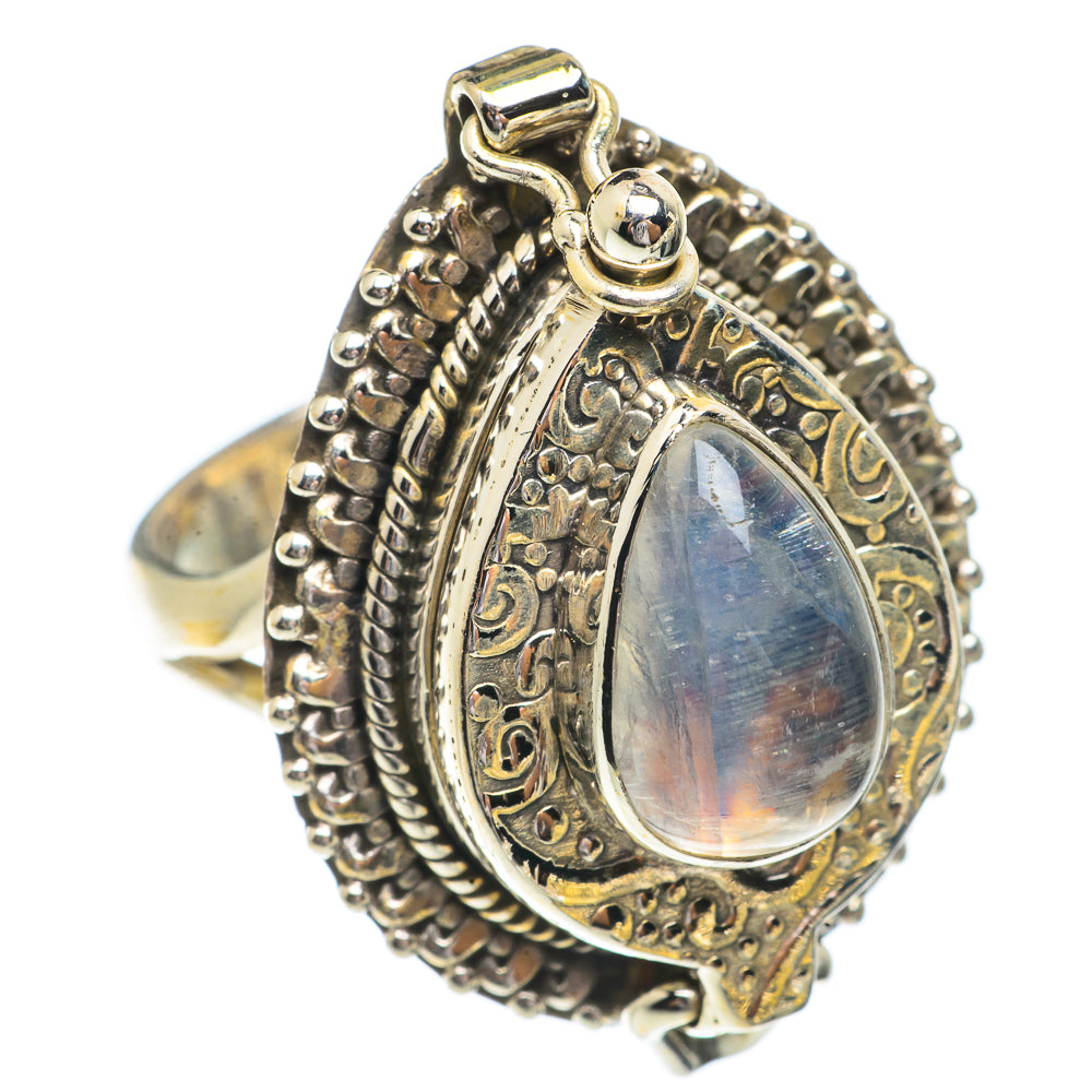 Rainbow Moonstone Rings handcrafted by Ana Silver Co - RING66394