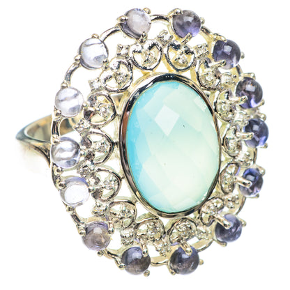 Aqua Chalcedony, Tanzanite Rings handcrafted by Ana Silver Co - RING66404