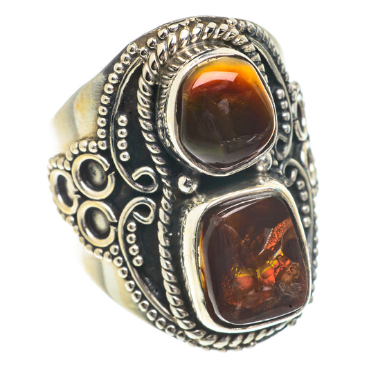 Mexican Fire Agate Rings handcrafted by Ana Silver Co - RING66415