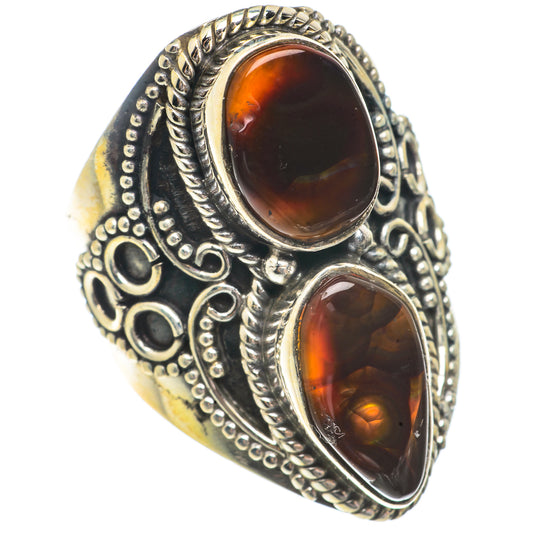 Mexican Fire Agate Rings handcrafted by Ana Silver Co - RING66434