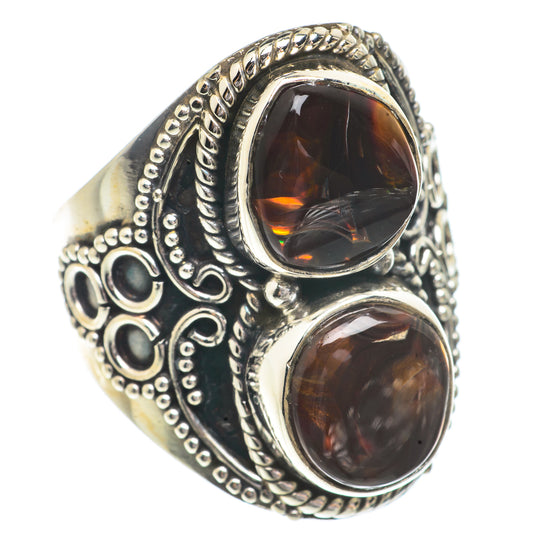 Mexican Fire Agate Rings handcrafted by Ana Silver Co - RING66435