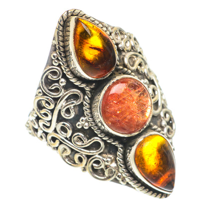 Sunstone, Baltic Amber Rings handcrafted by Ana Silver Co - RING66437