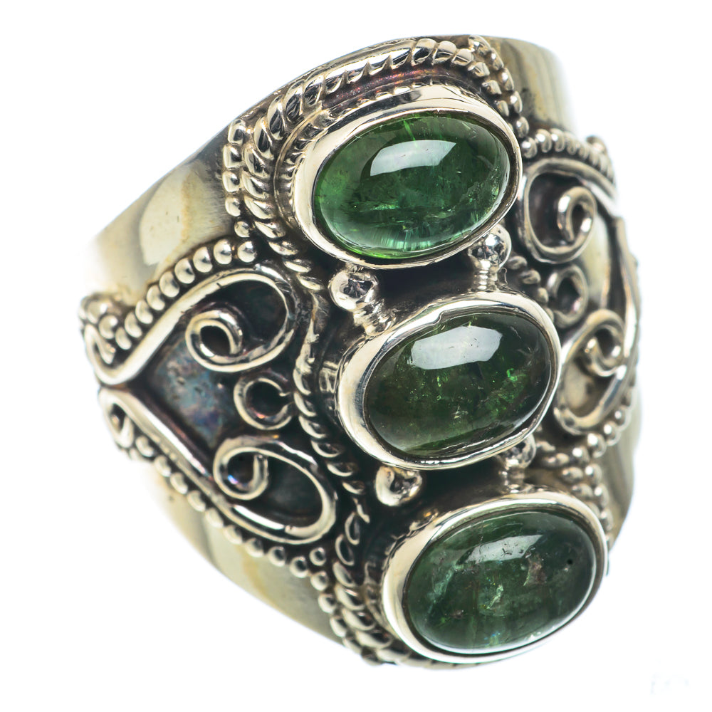 Green Tourmaline Rings handcrafted by Ana Silver Co - RING66465