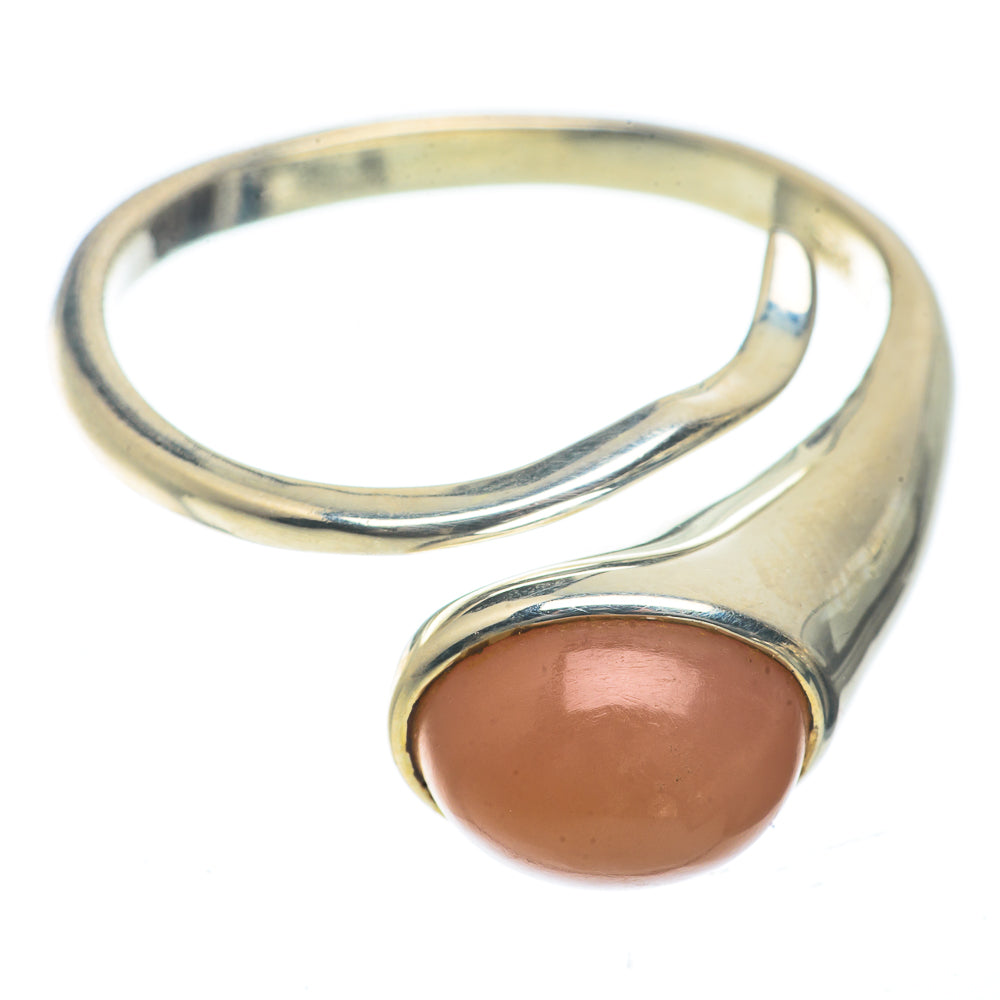 Peach Moonstone Rings handcrafted by Ana Silver Co - RING66471
