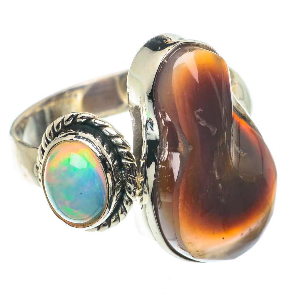 Mexican Fire Agate Rings handcrafted by Ana Silver Co - RING66556