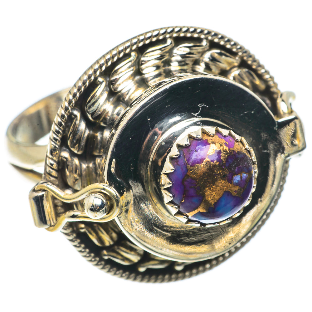 Purple Copper Composite Turquoise Rings handcrafted by Ana Silver Co - RING66678