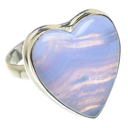 Blue Lace Agate Rings handcrafted by Ana Silver Co - RING66686
