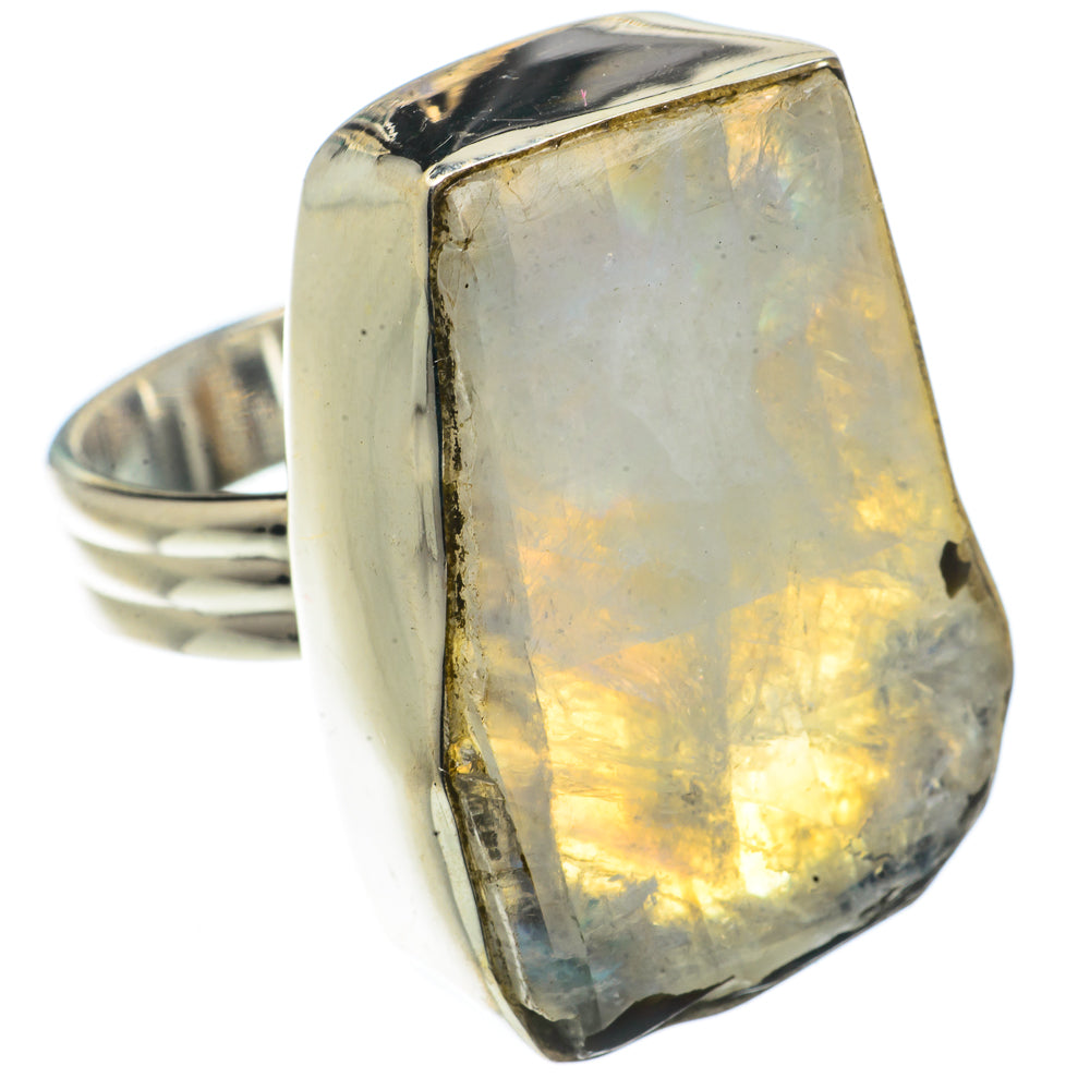 Rainbow Moonstone Rings handcrafted by Ana Silver Co - RING66690