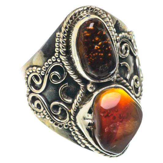 Mexican Fire Agate Rings handcrafted by Ana Silver Co - RING66708