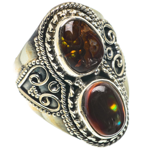 Mexican Fire Agate Rings handcrafted by Ana Silver Co - RING66778