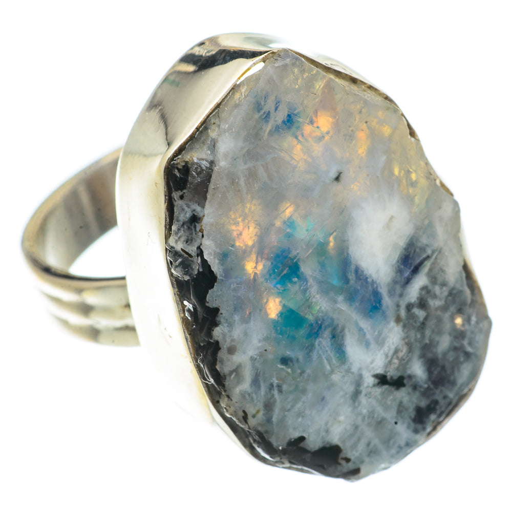 Rainbow Moonstone Rings handcrafted by Ana Silver Co - RING66790