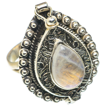 Rainbow Moonstone Rings handcrafted by Ana Silver Co - RING66807