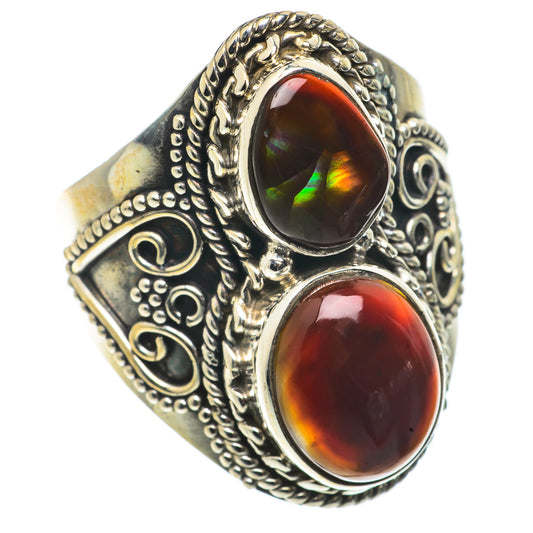 Mexican Fire Agate Rings handcrafted by Ana Silver Co - RING66832