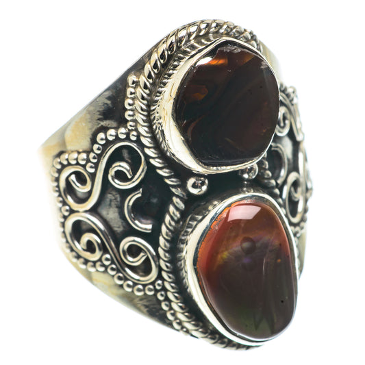 Mexican Fire Agate Rings handcrafted by Ana Silver Co - RING66860