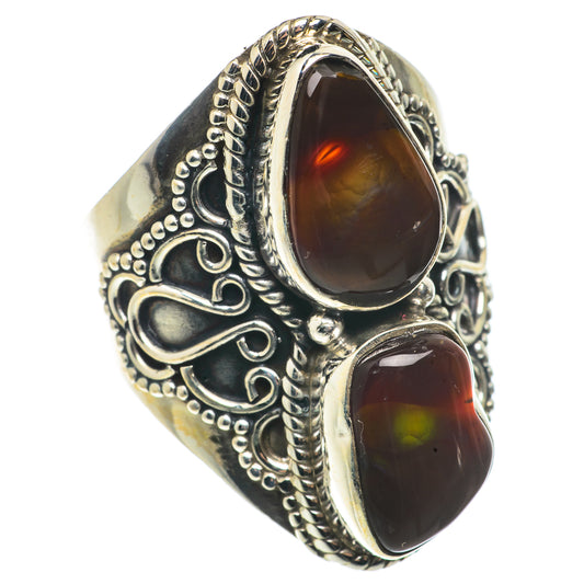 Mexican Fire Agate Rings handcrafted by Ana Silver Co - RING66862