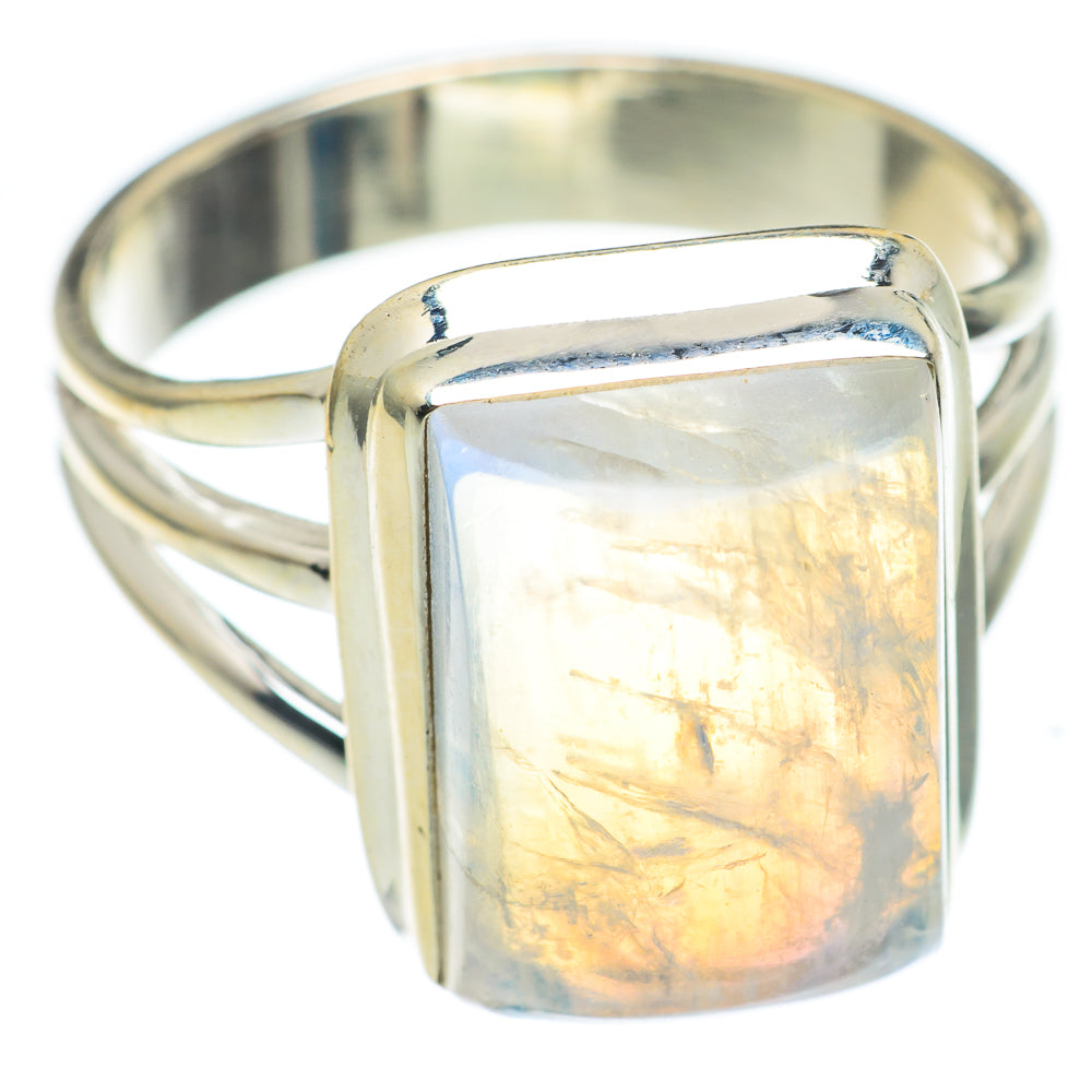 Rainbow Moonstone Rings handcrafted by Ana Silver Co - RING66882
