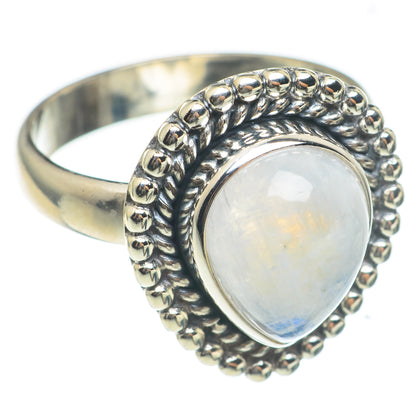Rainbow Moonstone Rings handcrafted by Ana Silver Co - RING66909