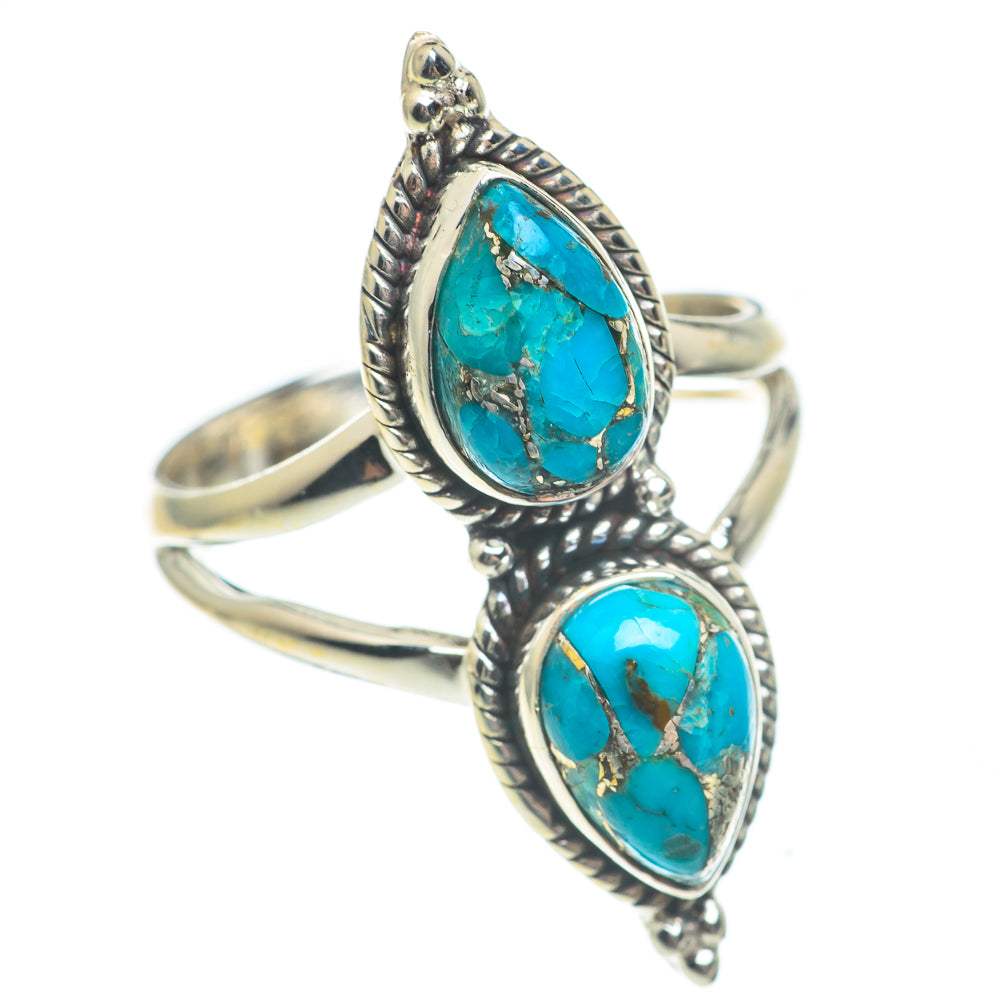 Blue Copper Composite Turquoise Rings handcrafted by Ana Silver Co - RING66941