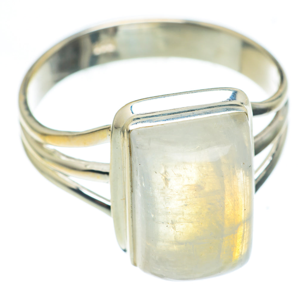 Rainbow Moonstone Rings handcrafted by Ana Silver Co - RING67004