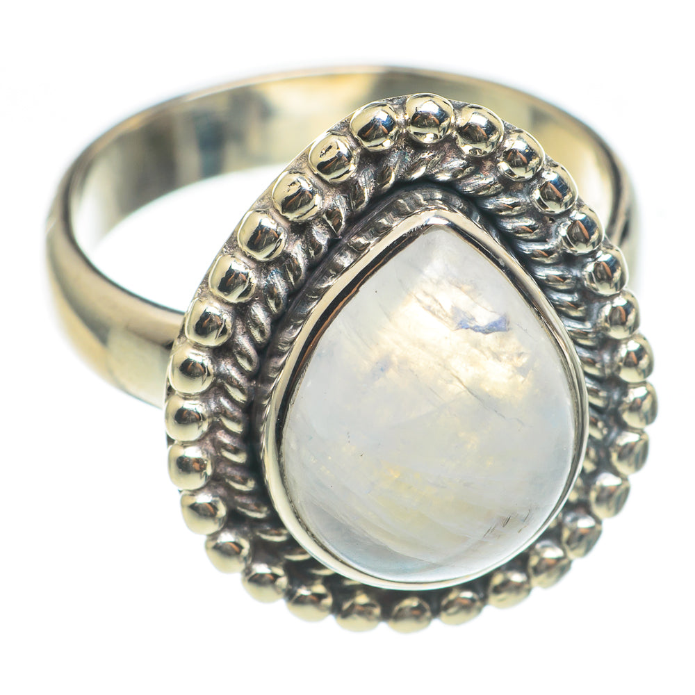 Rainbow Moonstone Rings handcrafted by Ana Silver Co - RING67024