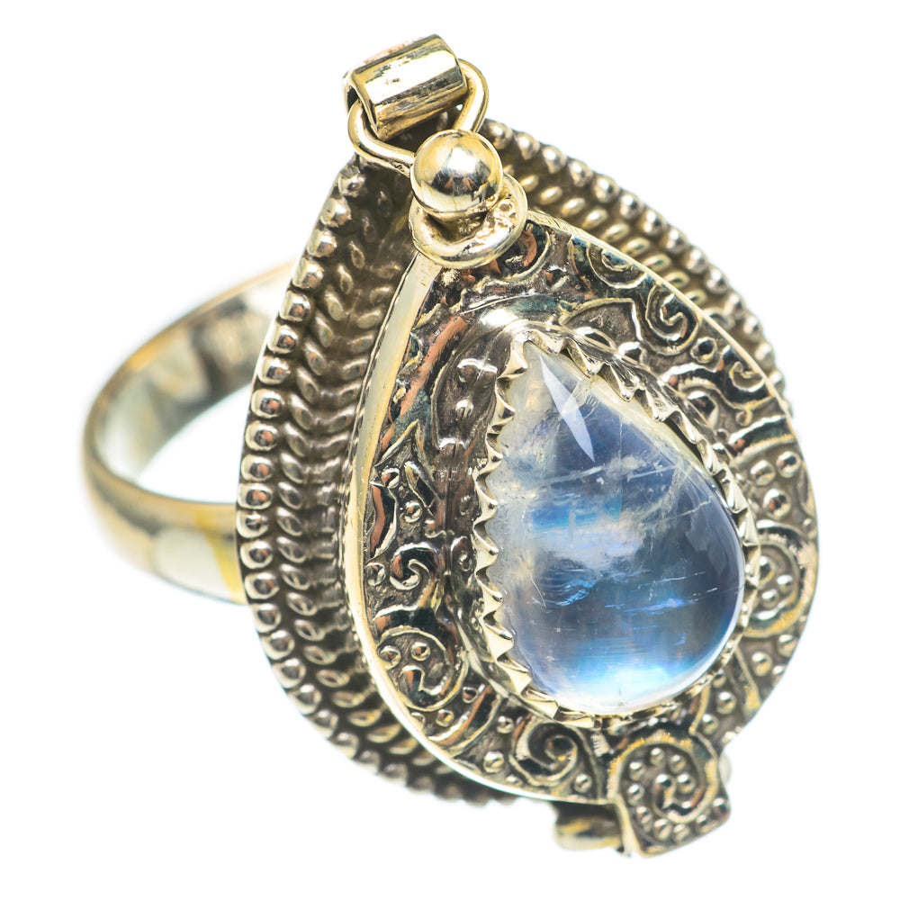 Rainbow Moonstone Rings handcrafted by Ana Silver Co - RING67129