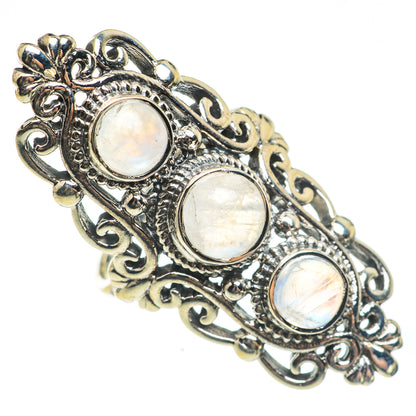 Rainbow Moonstone Rings handcrafted by Ana Silver Co - RING67132