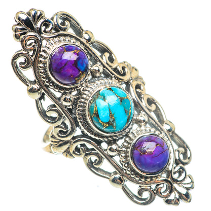 Blue Copper Composite Turquoise Rings handcrafted by Ana Silver Co - RING67134