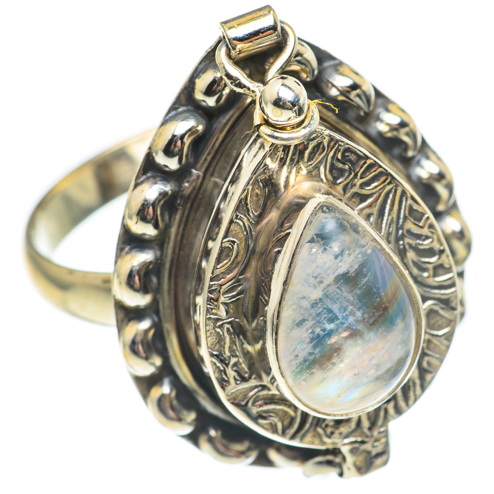 Rainbow Moonstone Rings handcrafted by Ana Silver Co - RING67152