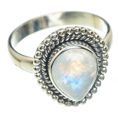 Rainbow Moonstone Rings handcrafted by Ana Silver Co - RING67188