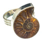 Ammonite Fossil Rings handcrafted by Ana Silver Co - RING67233