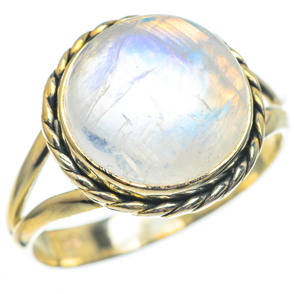 Rainbow Moonstone Rings handcrafted by Ana Silver Co - RING67293