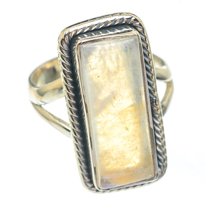 Rainbow Moonstone Rings handcrafted by Ana Silver Co - RING67295