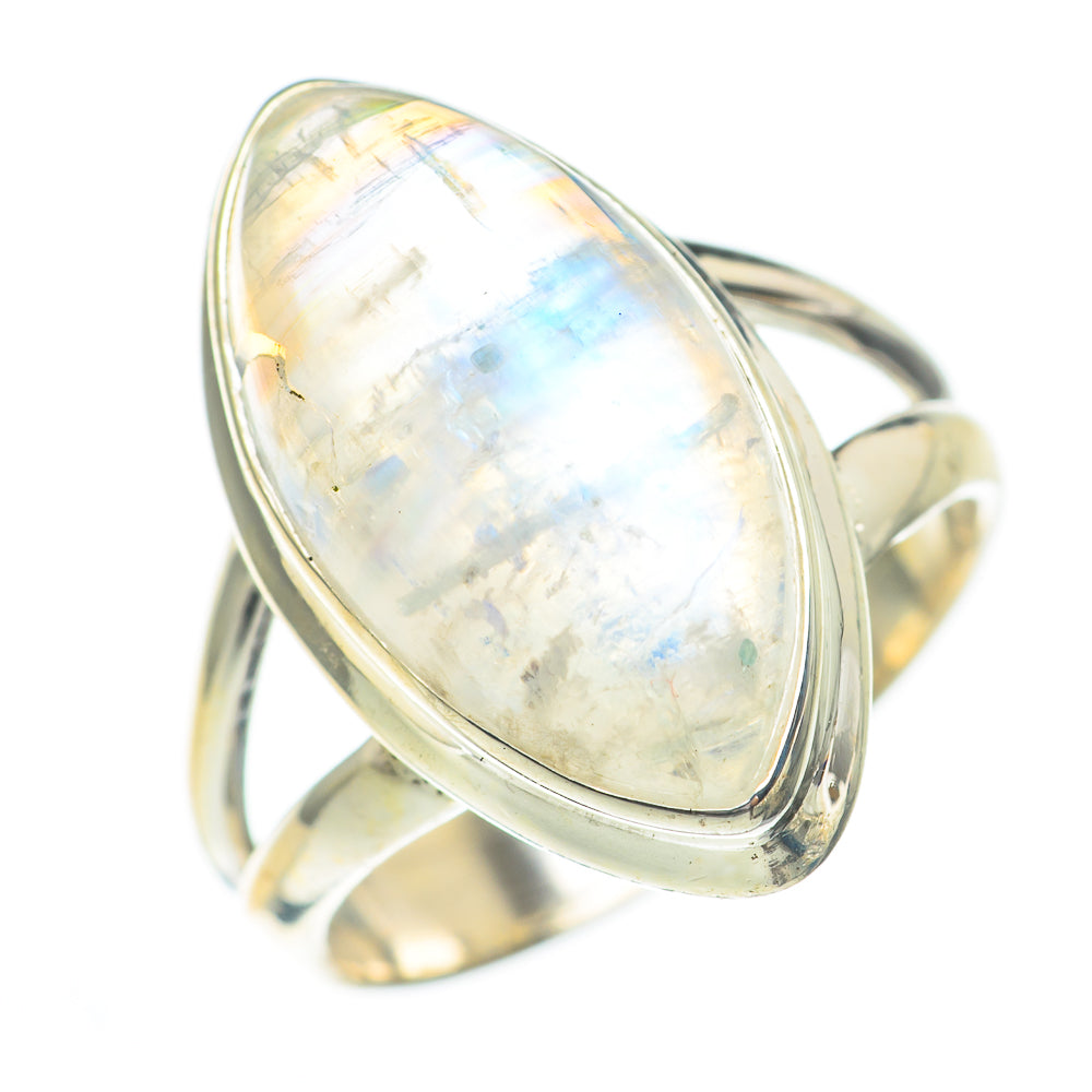 Rainbow Moonstone Rings handcrafted by Ana Silver Co - RING67320