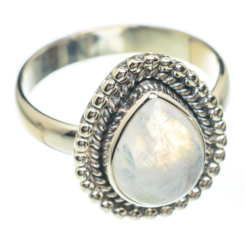 Rainbow Moonstone Rings handcrafted by Ana Silver Co - RING67362