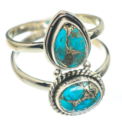 Blue Copper Turquoise Rings handcrafted by Ana Silver Co - RING67388