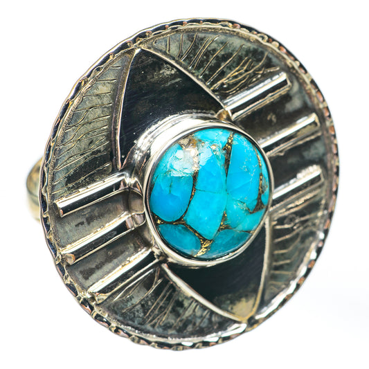 Blue Copper Turquoise Rings handcrafted by Ana Silver Co - RING67445