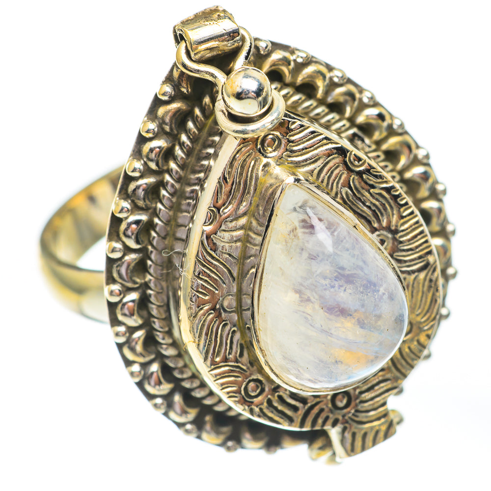 Rainbow Moonstone Rings handcrafted by Ana Silver Co - RING67455