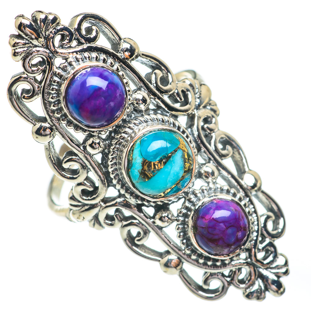 Blue Copper Turquoise Rings handcrafted by Ana Silver Co - RING67457